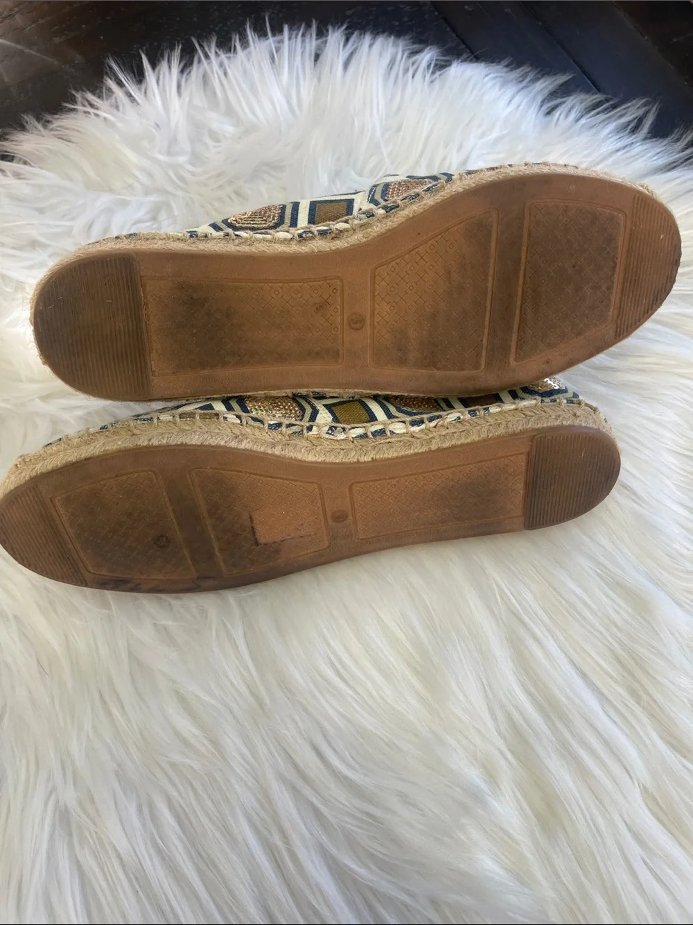 Tory Burch Cecily Sequin Embellished Canvas Espadrilles